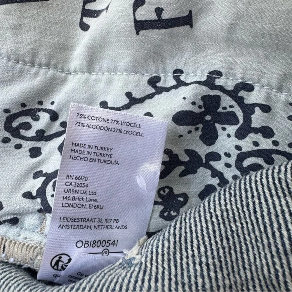 NWT Free People Osaka Long Baggy Jean Shorts Blue 29